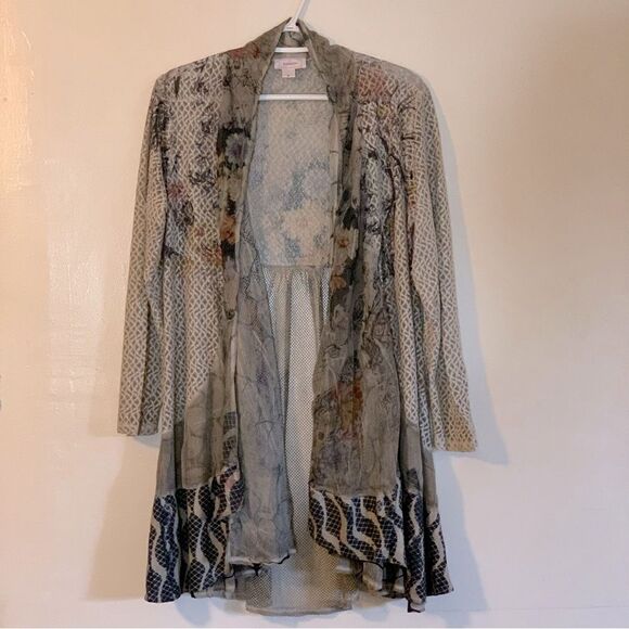 Kamana Cardigan Flowers & Butterflies Sheer Print Size Small NWOT Gorgeous - Picture 1 of 7